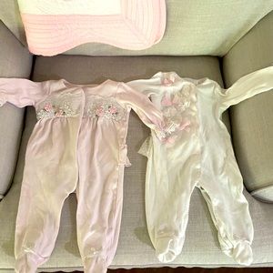 Beautiful 0-3 month Edgehill Collection onesies. GUC